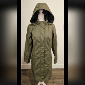 Eddie Bauer Womens Medium Sage Color 3/4 Jacket with Hood